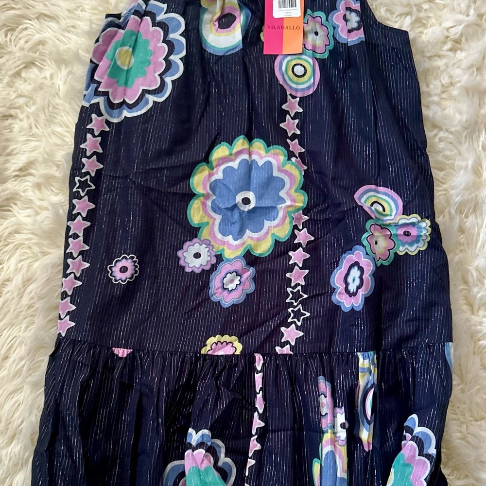 Vilagallo Navy Floral Dress